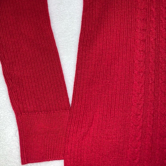Talbots Red Cableknit Turtleneck Sweater - Picture 3 of 3